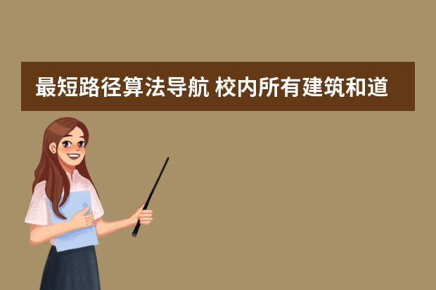 最短路径算法导航 校内所有建筑和道路并具有道路是否可通行的标志（GNSS+IMU+MM车载组合导航系统）